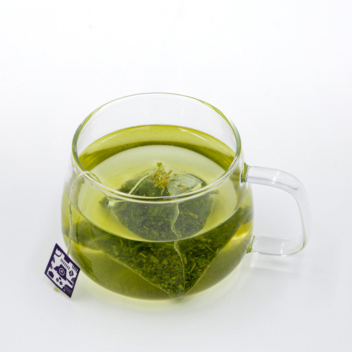 ガラスカップで抽出した京玉露のティーバッグ